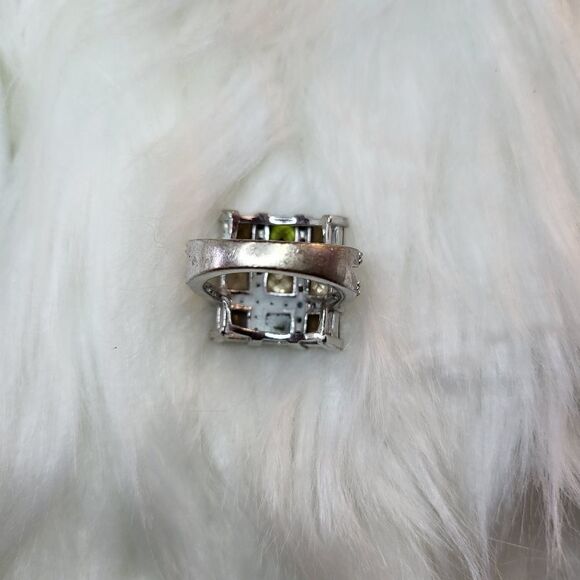 COLORED cubic zirconia in silver overlay sz 7 - Picture 6 of 6